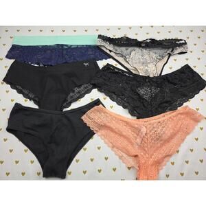 Victorias Secret Pink lot of 6 Small Cheeky Cheekster Panties